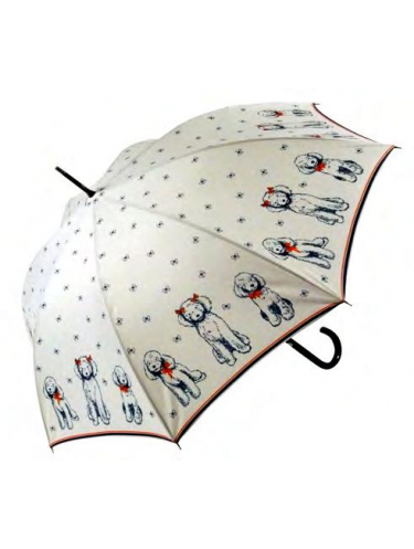 Guy De Jean LPF32 - POLYESTER - IVOIRE-MULTI le parapluie francais "caniche" Parapluies
