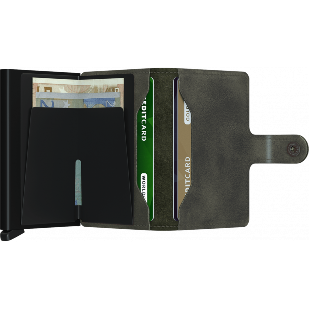 Secrid MV - CUIR DE VACHETTE - OLIVE/BL secrid miniwallet vintage porte cartes Porte-cartes