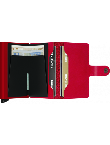 Secrid M - CUIR DE VACHETTE - ROUGE secrid miniwallet original porte cartes Porte-cartes
