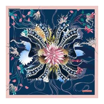 La Seta Mantero 2768JT519 - BLUE lacroix foulard ocean bloom carre de soie