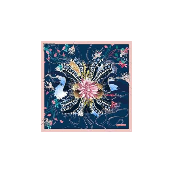 La Seta Mantero 2768JT519 - SOIE - BLUE - 3 lacroix foulard ocean bloom Foulards/Etoles