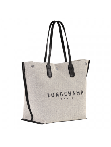 Longchamp 10090/HSG - TOILE ET CUIR. - ECR Longchamp-Roseau toile-shopping L shopping