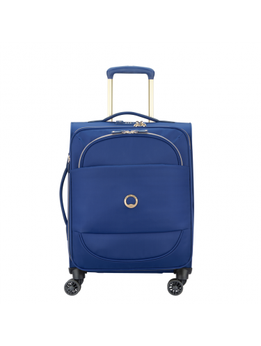Delsey 2018803 - POLYESTER 450D - BLEU  MONTROUGE - VALISE TROLLEY CABINE SLIM EXTENSIBLE 4 DOUBLES ROUES 55 CM Bagages cabine