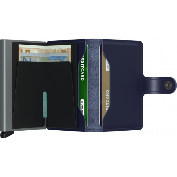 Secrid MME - ALUMINIUM/CUIR - BLUE secrid miniwallet porte-cartes rfid Porte-cartes