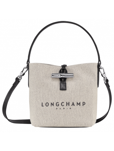 Longchamp 10159/HSG - COTON/CUIR - ÉCRU -  longchamp roseau essential toile seau s Sac porté travers