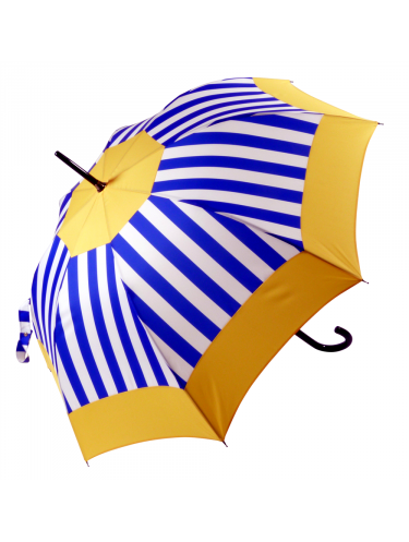 Guy De Jean DEAUVILLE - POLYESTER - JAUNE -  guy de jean-deauville-parapluie canne rayé Parapluies