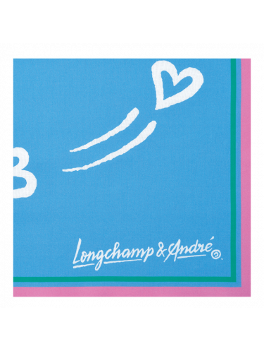Longchamp 50594/COT - COTON - BLEU - 127 longchamp-pliage x andré-étole bleu Foulards/Etoles
