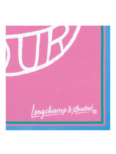 Longchamp 50595/COT - COTON - ROSE - 018 longchamp-pliage andré-étole rose Foulards/Etoles