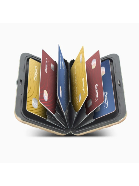 Ögon Design QUILTED BUTTON - ALUMINIUM - NOI quilted button Porte-cartes