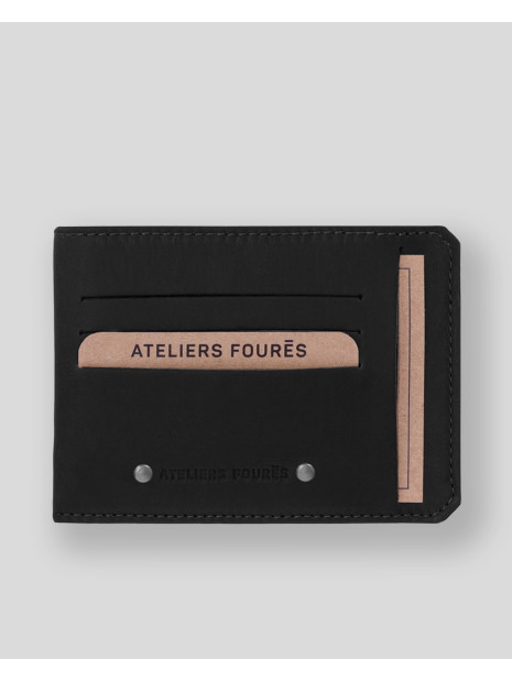 Les Ateliers Foures 948 - CUIR DE VACHETTE - NOIR 948 Porte-cartes