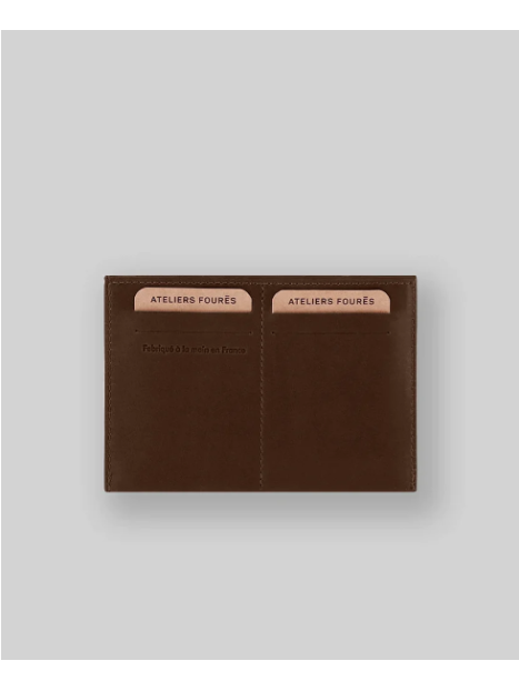 Les Ateliers Foures 947 - CUIR DE VACHETTE - COGNAC fourès baroudeur pochette identitée Porte-cartes